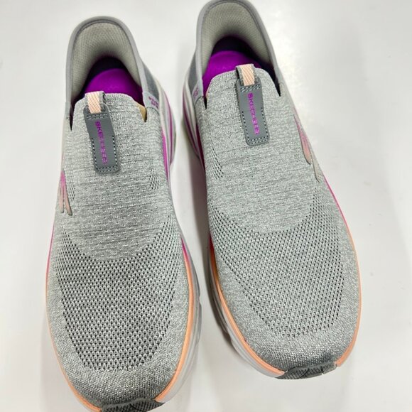 Skechers Max Cushioning Arch Fit 2.0 Slip-ins Sneakers Gray Pink Orange size 11 - Picture 3 of 8